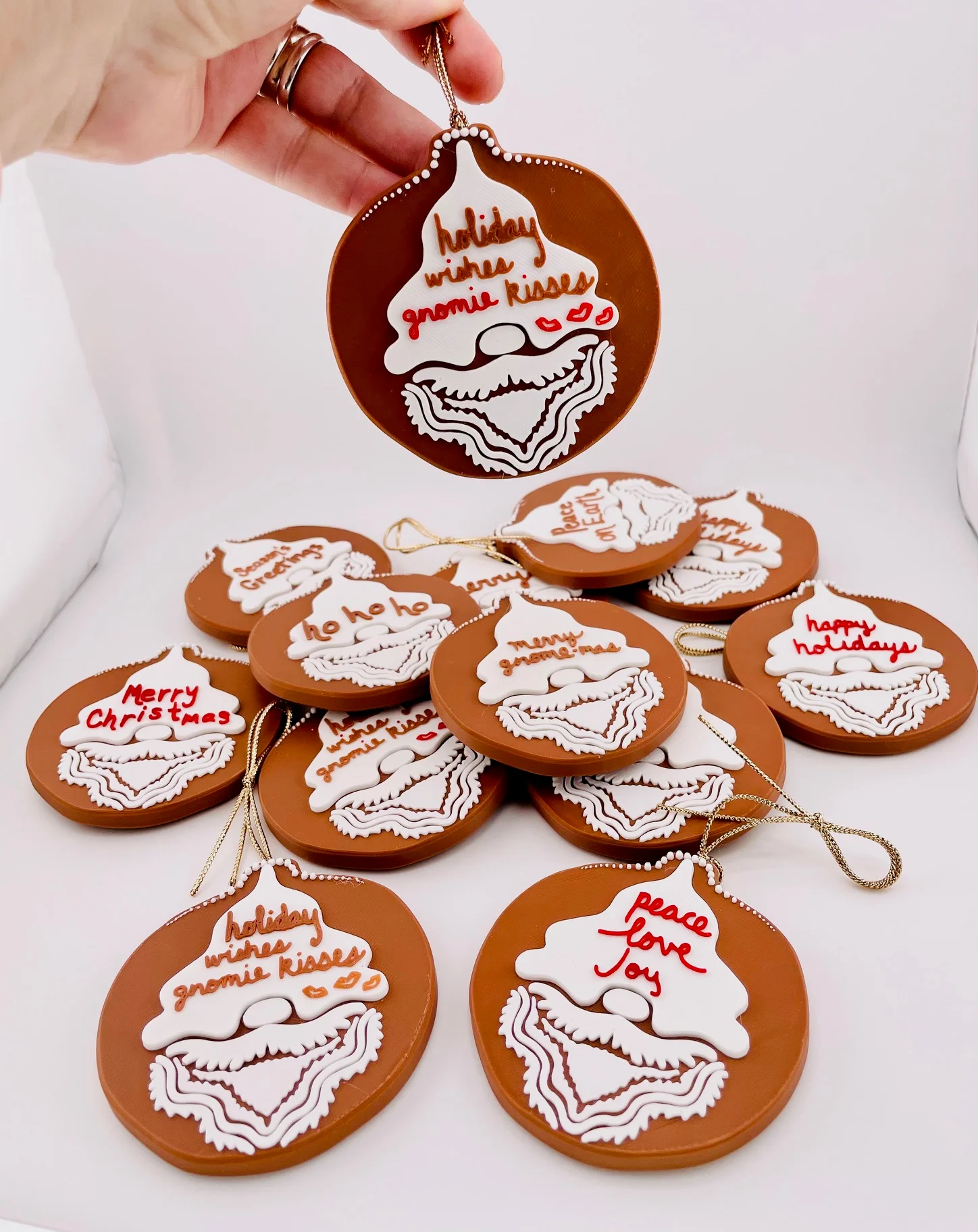 Gingerbread Cookie Ornaments Set 7 3d model