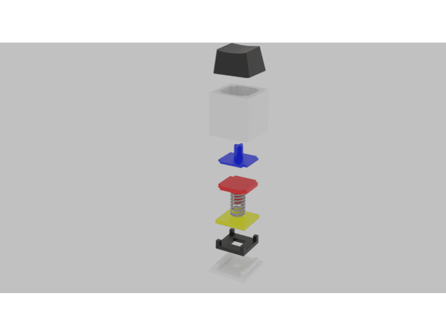 Clicky working keyboard-like electronic momentary switch 3d model