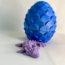 Flexi Baby Water Dragon + Egg 3d model