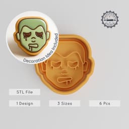 Zombie Boy Cookie Cutter & Stamp Set, Halloween Horror Theme, 3 Sizes, Perfect for Cookies & Fondant PRODUCT_987 3d model