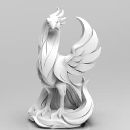 Mystical Phoenix Minimalist Sculpture 3d model