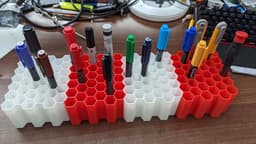 modular hexadecimal pencil holder - 36 pencils 3d model