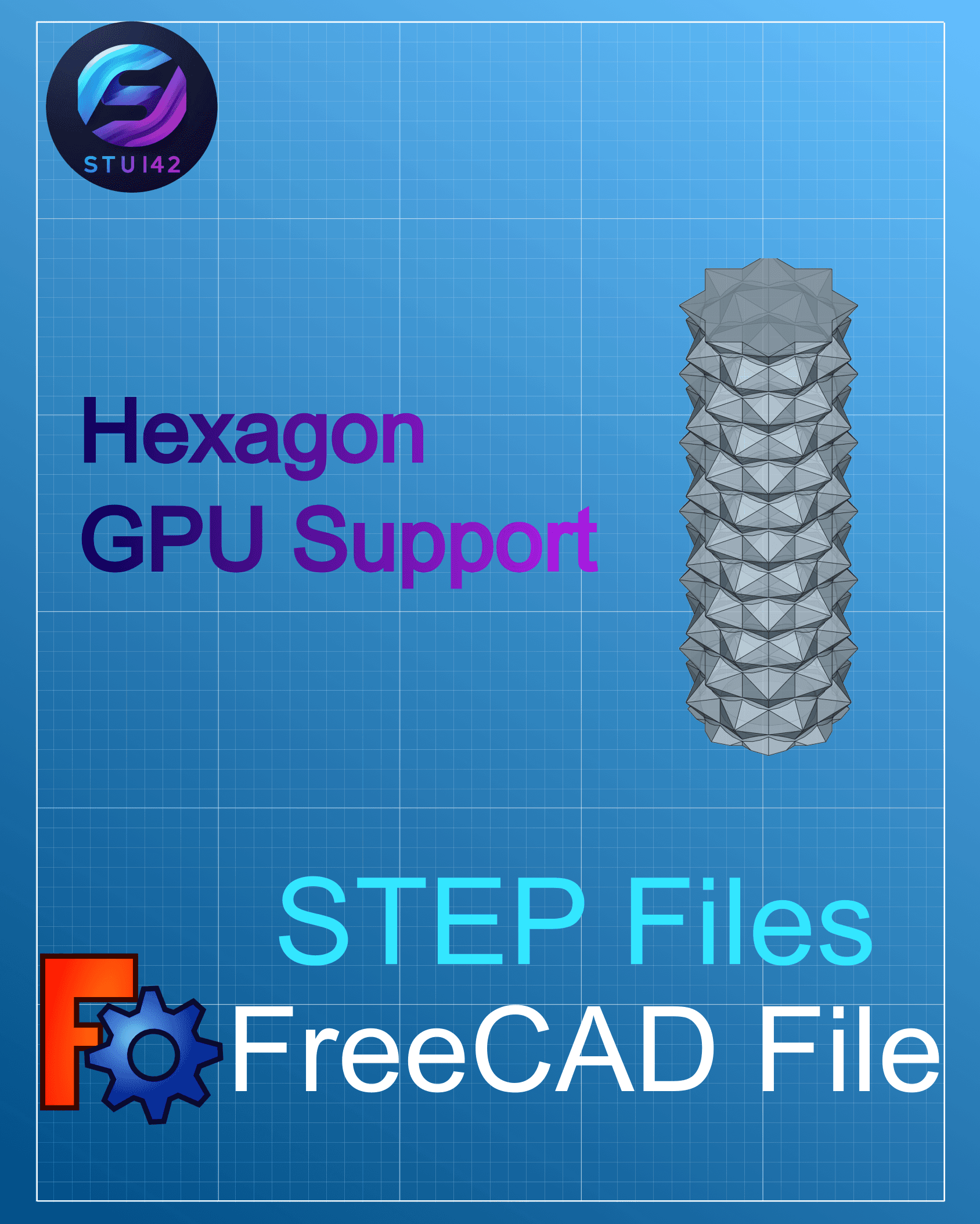 GPU Support Hexagon CAD Files 3d model