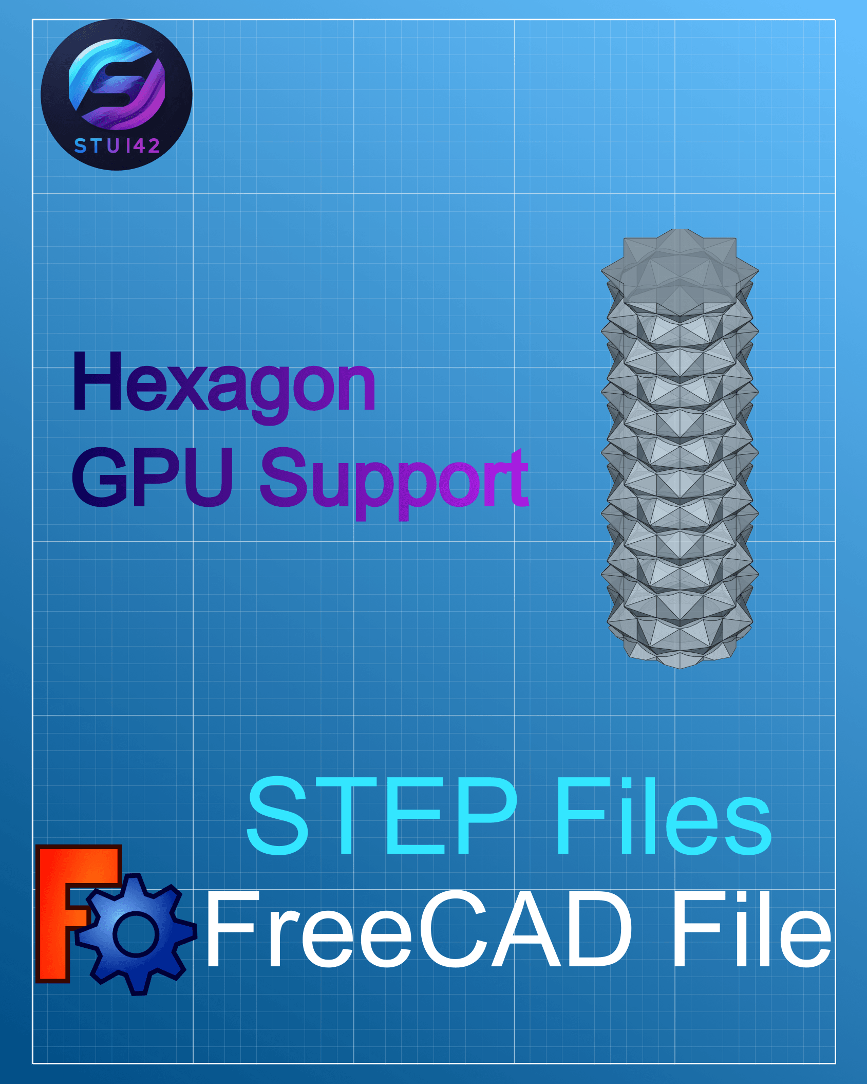 GPU Support Hexagon CAD Files 3d model