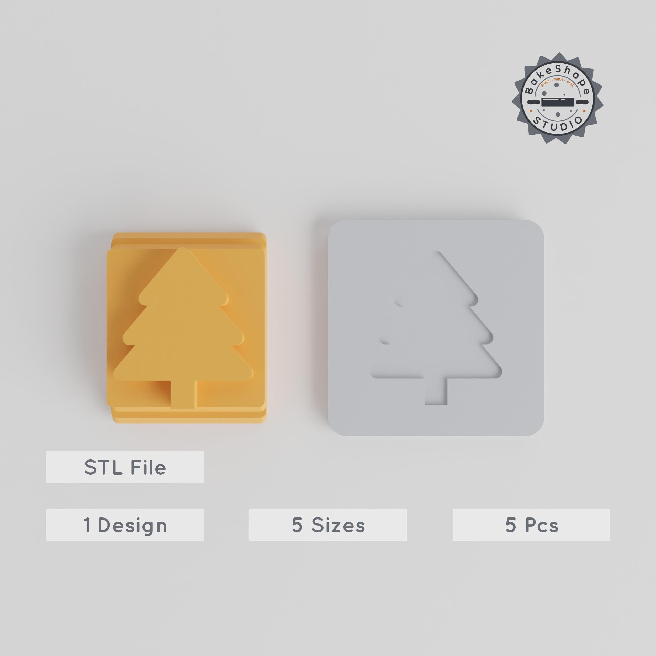 Tree Stamp Tile Set, 5 Sizes, Perfect for Clay, Cookies & Fondant PRODUCT_2048 3d model
