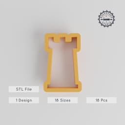18-Piece Tower Shape Cutter Set, Castle Design, Perfect for Cookies, Fondant & Clay, 0.75"-5.00" Sizes PRODUCT_148 3d model