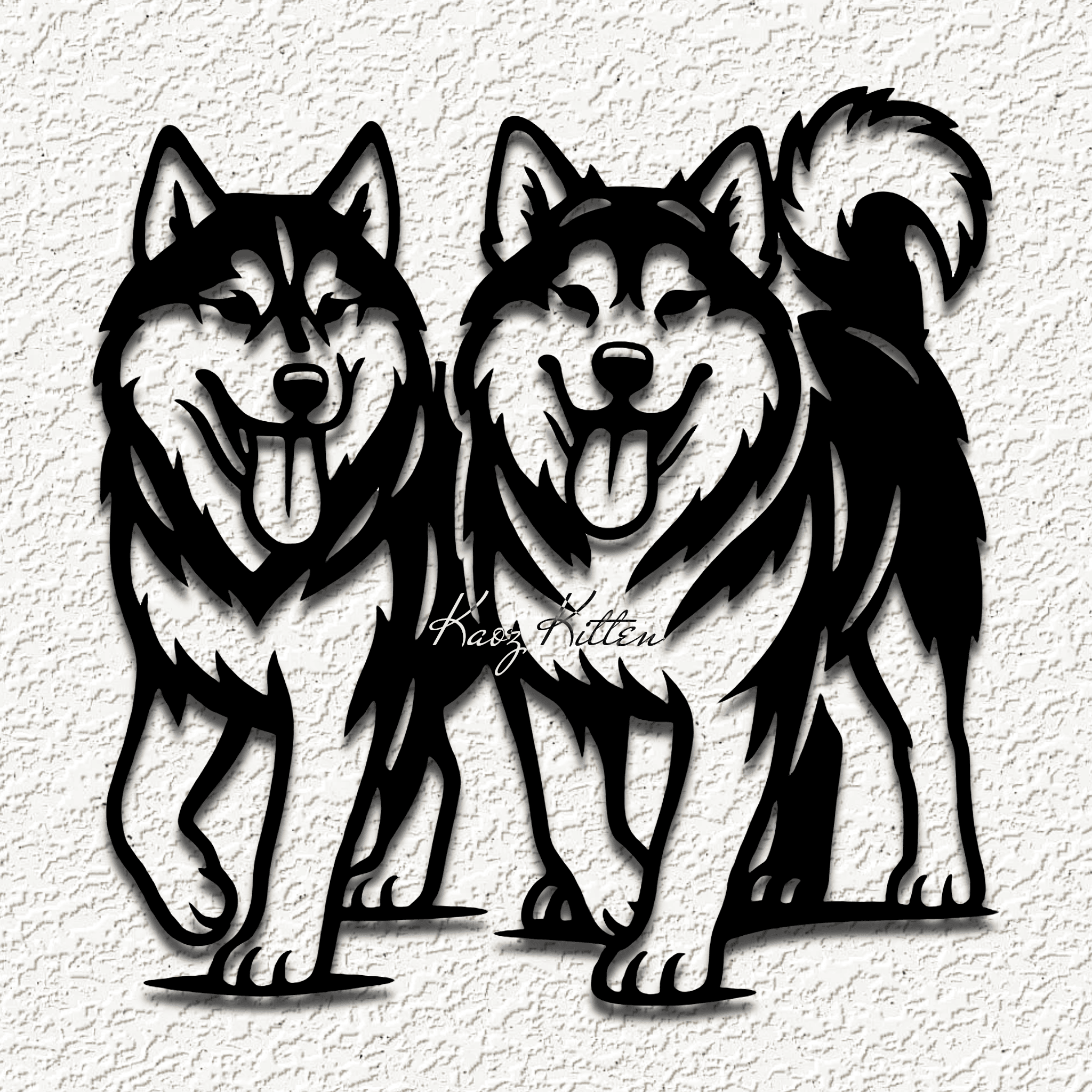 huskies husky dog wall art home decor 3d model
