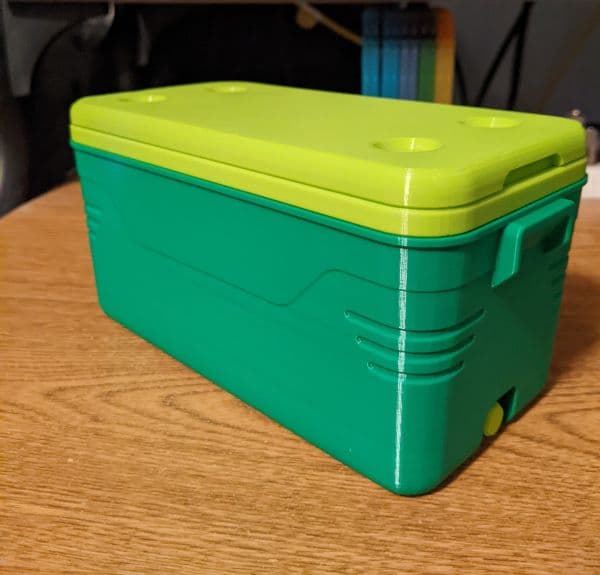 Ender 3 Pro
PrintBed: Green & Sour Apple PLA
16oz cooler