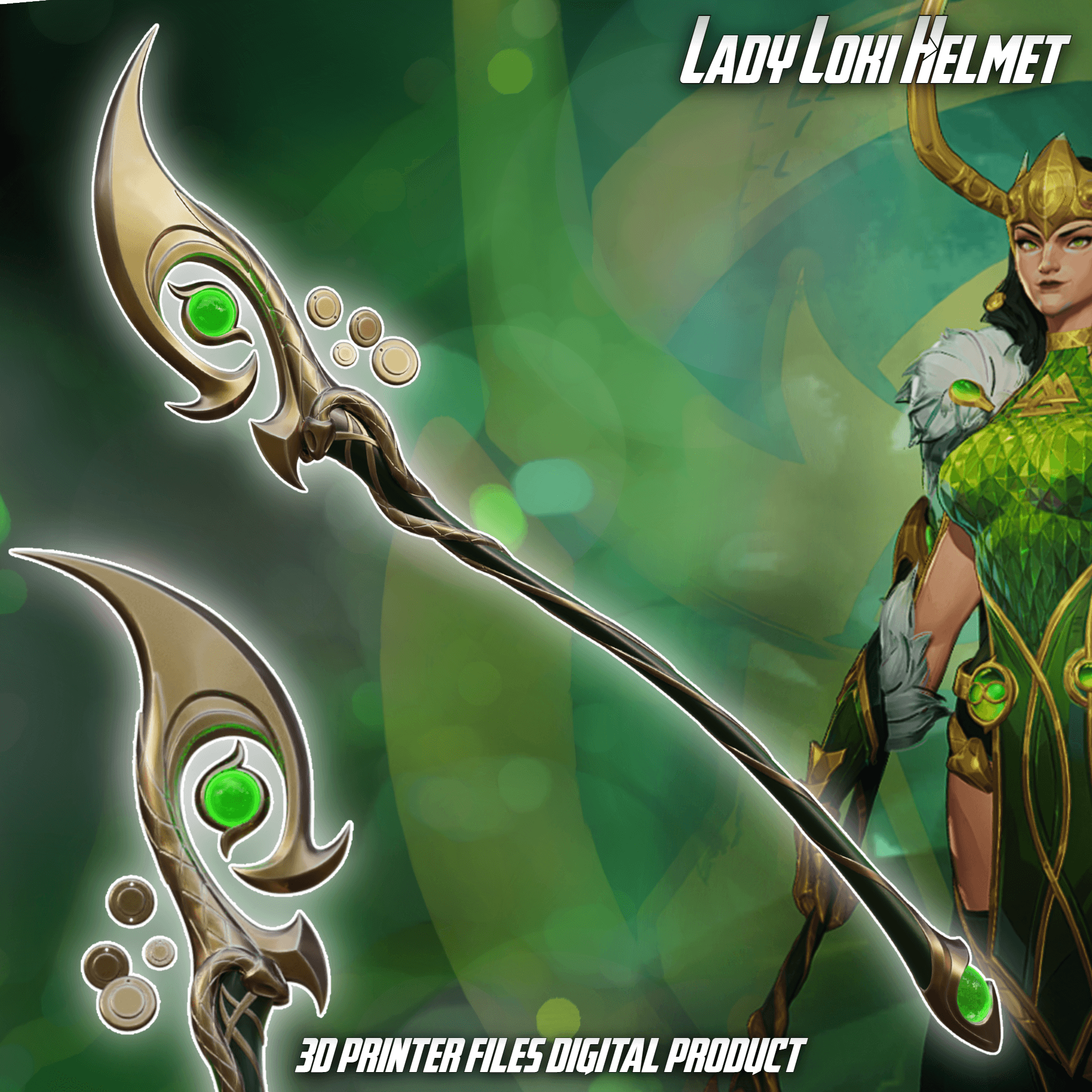 Lady Loki Cosplay Scepter Marvel Rivals 3d model
