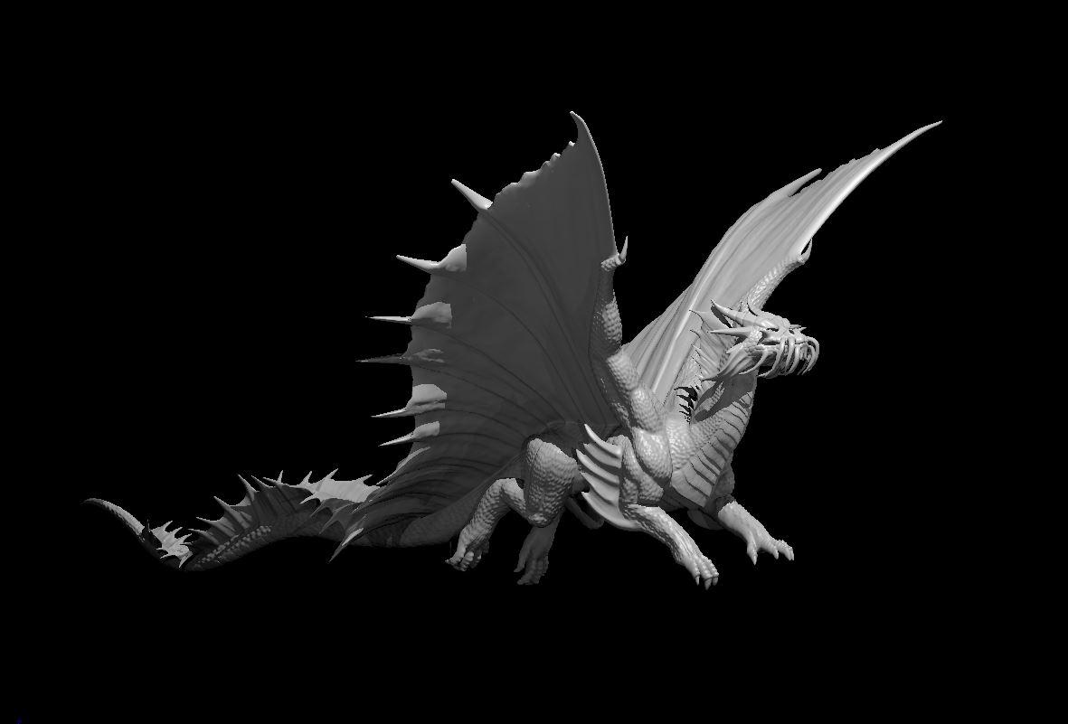 Ancient Flying Gold Dragon 3d model