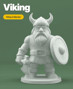Stylized Viking Warrior – 3D Printable Figurine with Axe and Shield 3d model