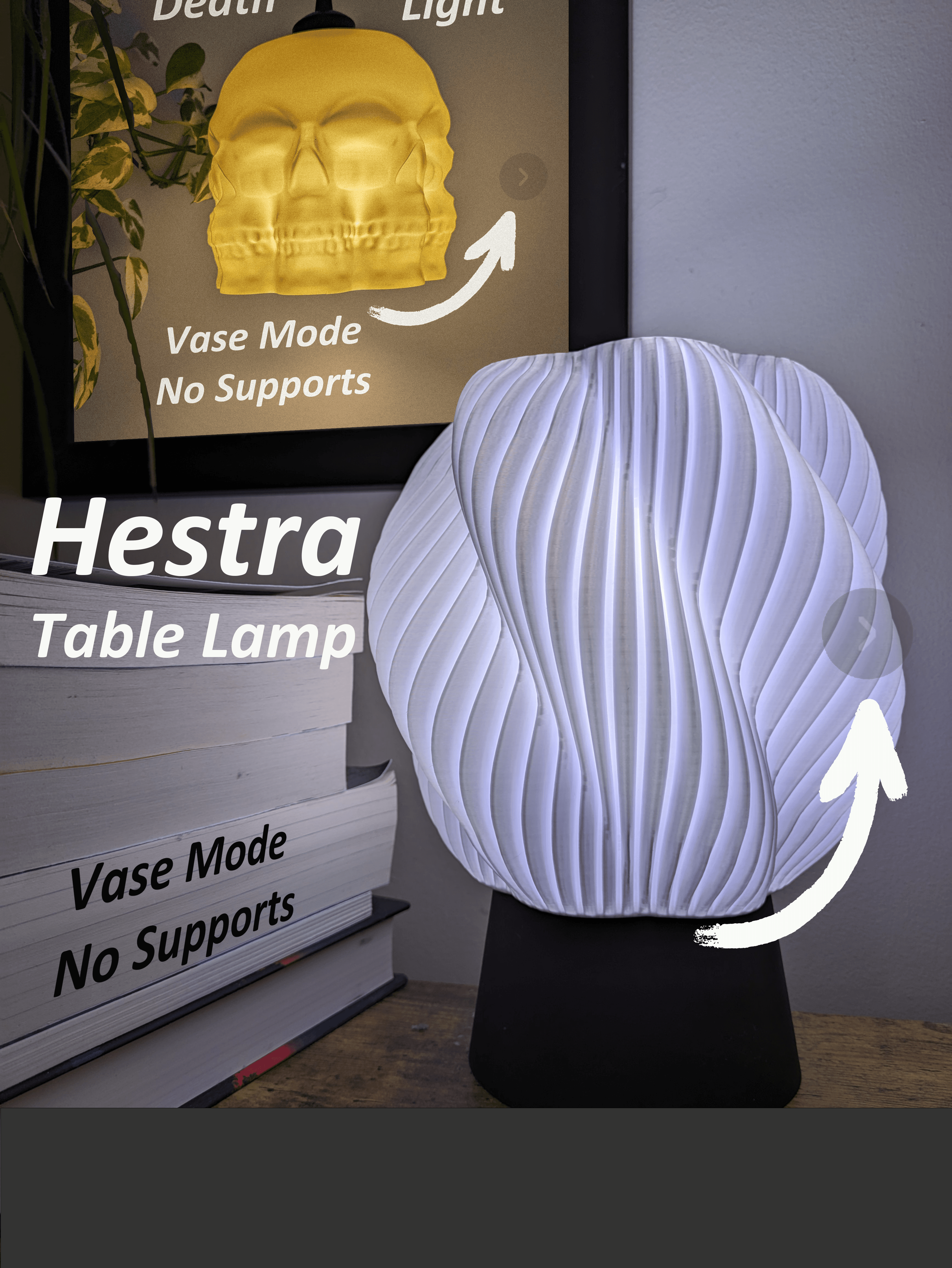 Hestra Table Lamp - Vase Mode STL and Bambu 3MF 3d model