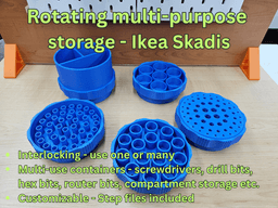 ROTATING MULTI-USE TRAYS FOR IKEA SKADIS 3d model