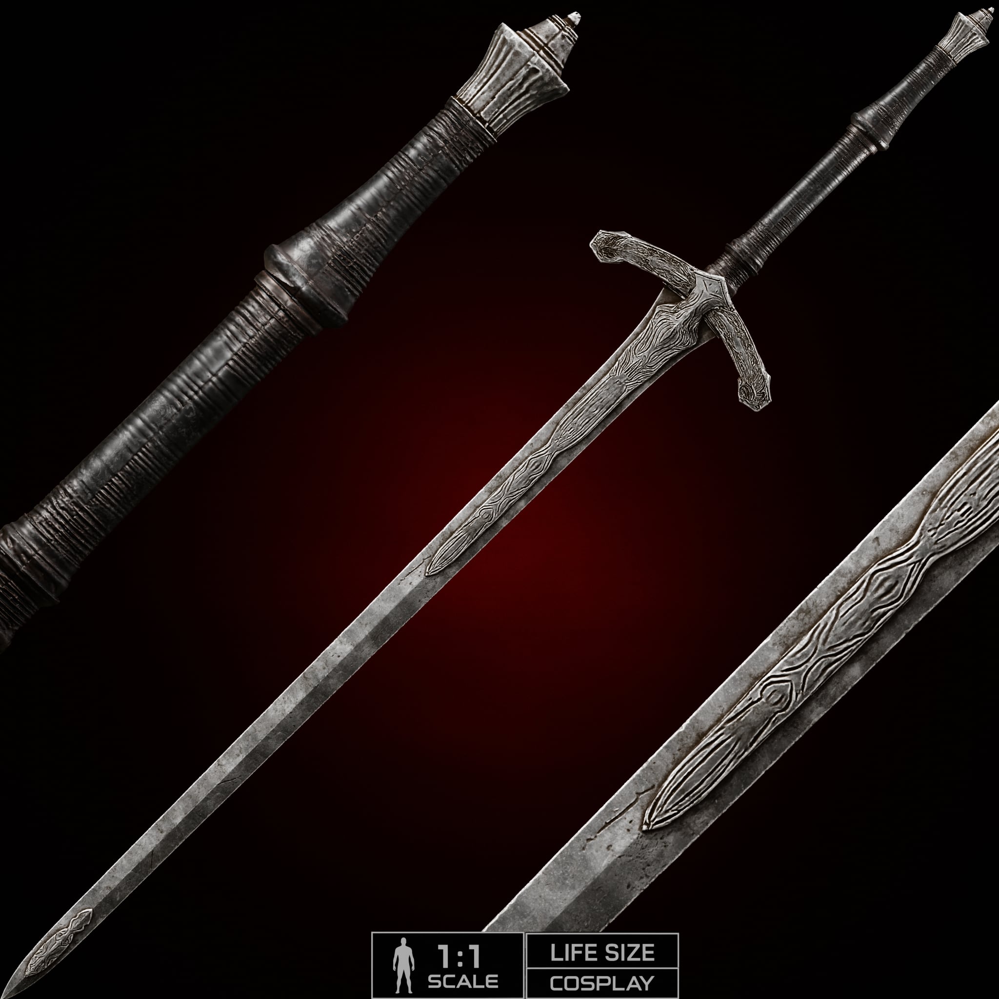 LUDWIG'S HOLY BLADE sword only life size cosplay - Bloodborne Fan Art 3d model