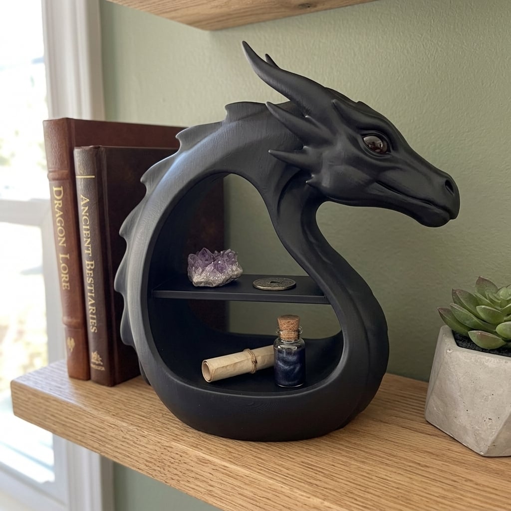 Fantasy Dragon Shelf - Curio & Crystal Display 3d model