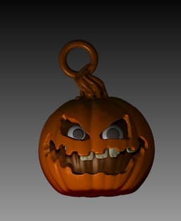SOLID ROUND PUMPKIN KEYCHAIN.obj 3d model