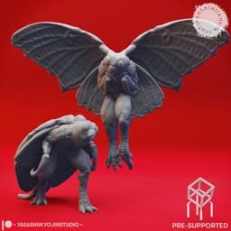 Mothman Pair - Tabletop Miniatures (Pre-Supported) 3d model