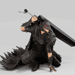 ULTIMATE BERSERK ARMOR GUTS PACK full armor with helmet cannon arm dragonslayer behelit and figure l 3d model