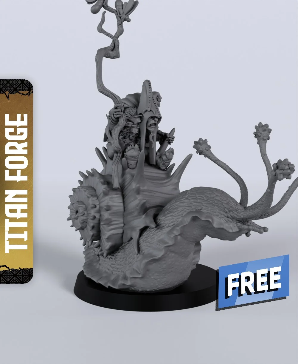 Schnillo on Snail - With Free Dragon - 5e DnD Inspired for RPG and Wargamers 3d model