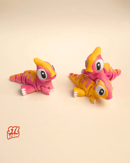 Cute Parasaur Articulated Dinosaur AMS Parry , no support, print in place 3d model