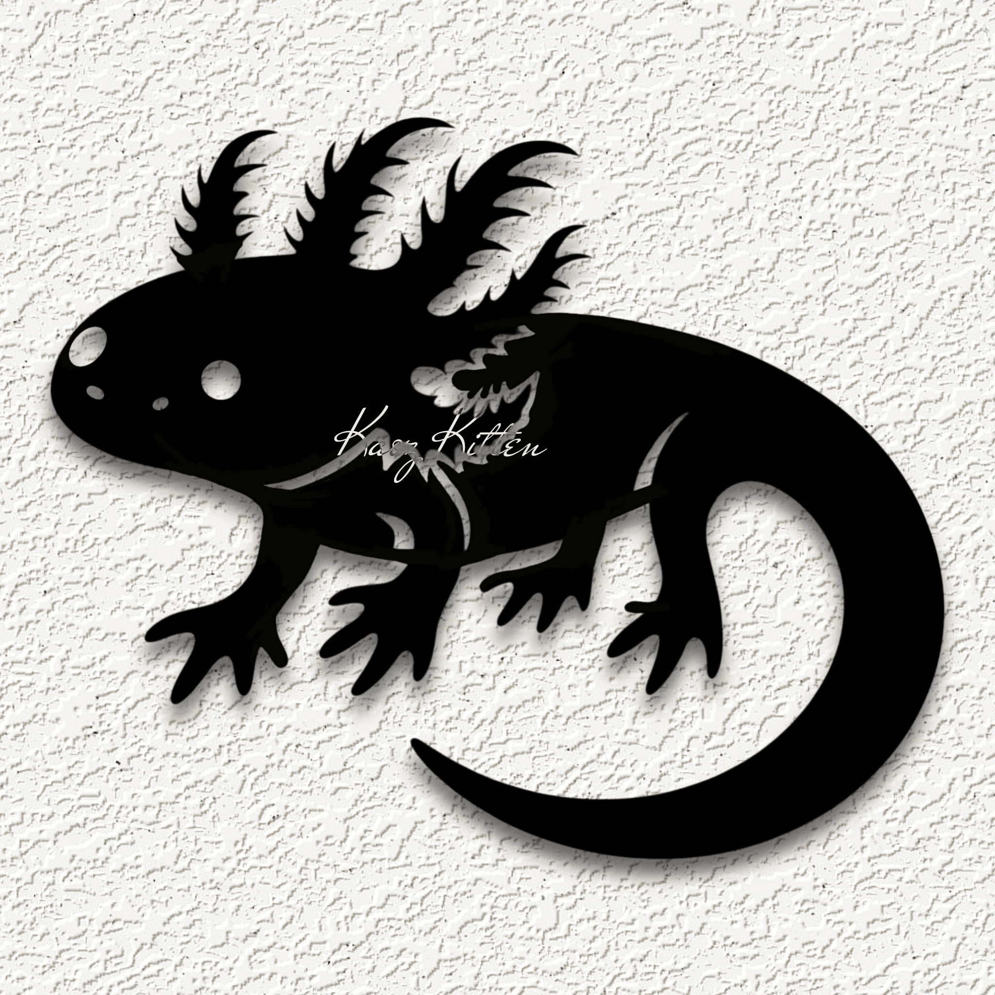 blk axolotl cute amphibian wall art salamander home decor 3d model