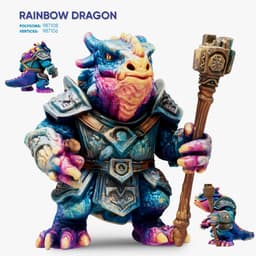 Rainbow Dragon 3d model