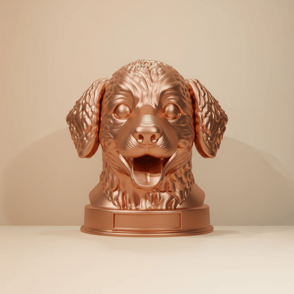Corgipoo Dog Bust with Nameplate - 3D Printable Dog Lover Gift 3d model