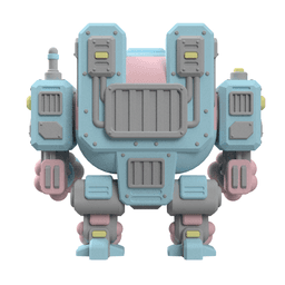 UWU Strike Force Bubbles: Adorable Sci-Fi Cat Mech Miniature for Tabletop Wargames | Royalty-Free 3D 3d model