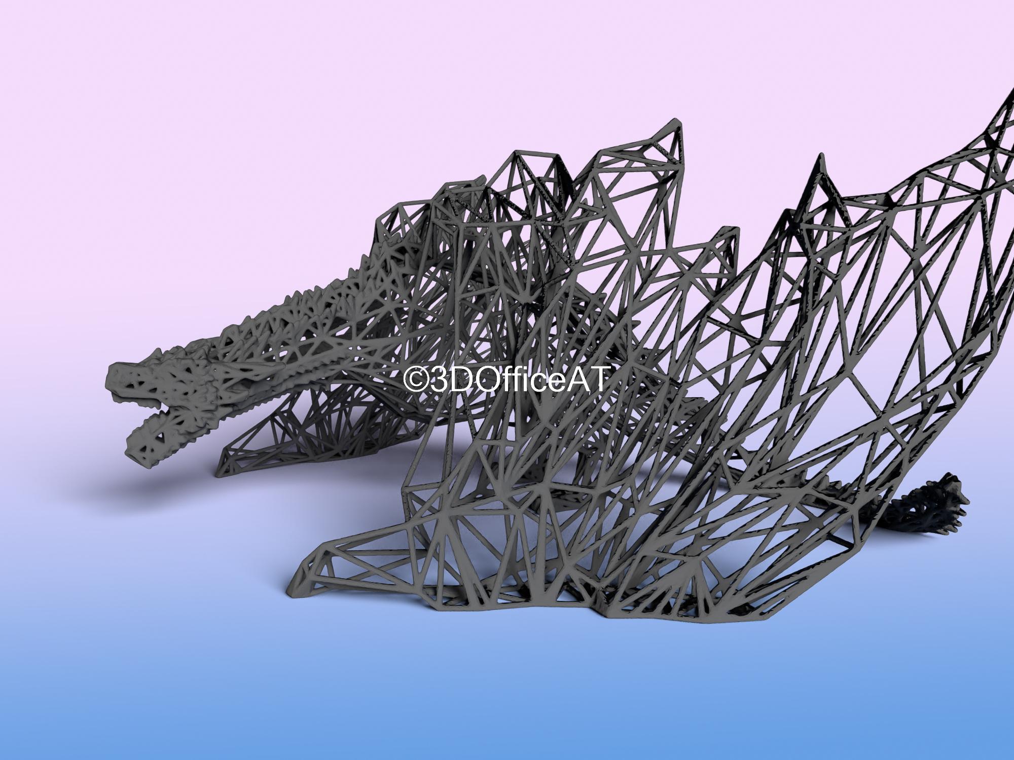 Wire Art Dragon 🐉🏰  3d model