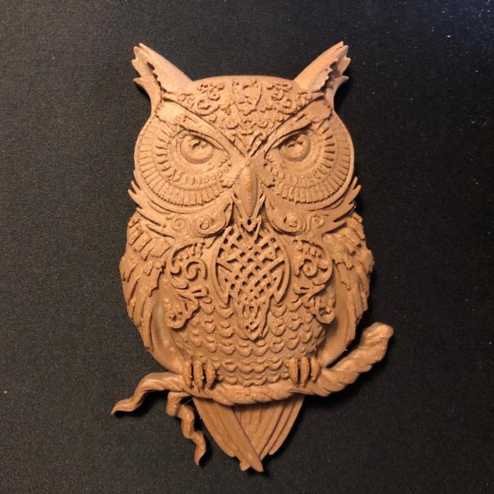 Owl with wall mount 3d model