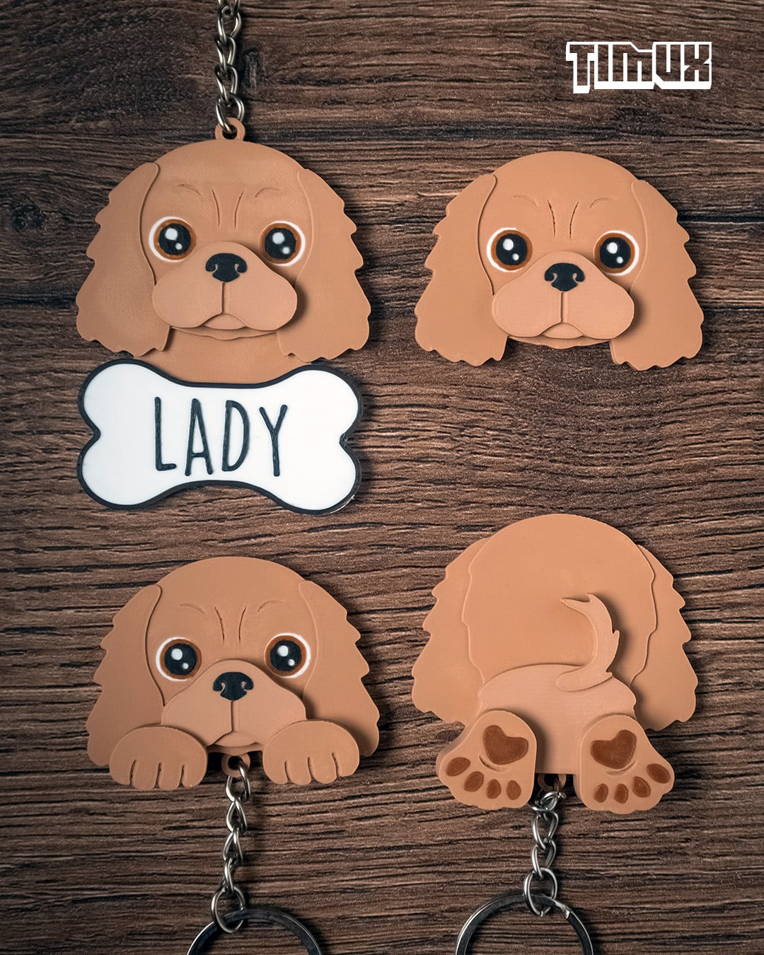 COCKER SPANIEL KEYCHAIN SET 3d model