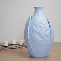 Elegant Relief Art Vase – 3D Printed Decorative Sculpture 3d model