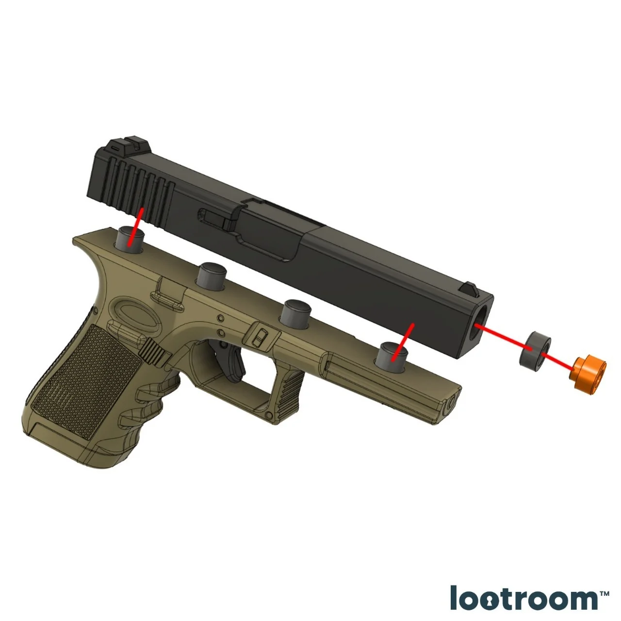 Counter Strike / CSGO / CS2 Glock-18 3D STL Files 3d model
