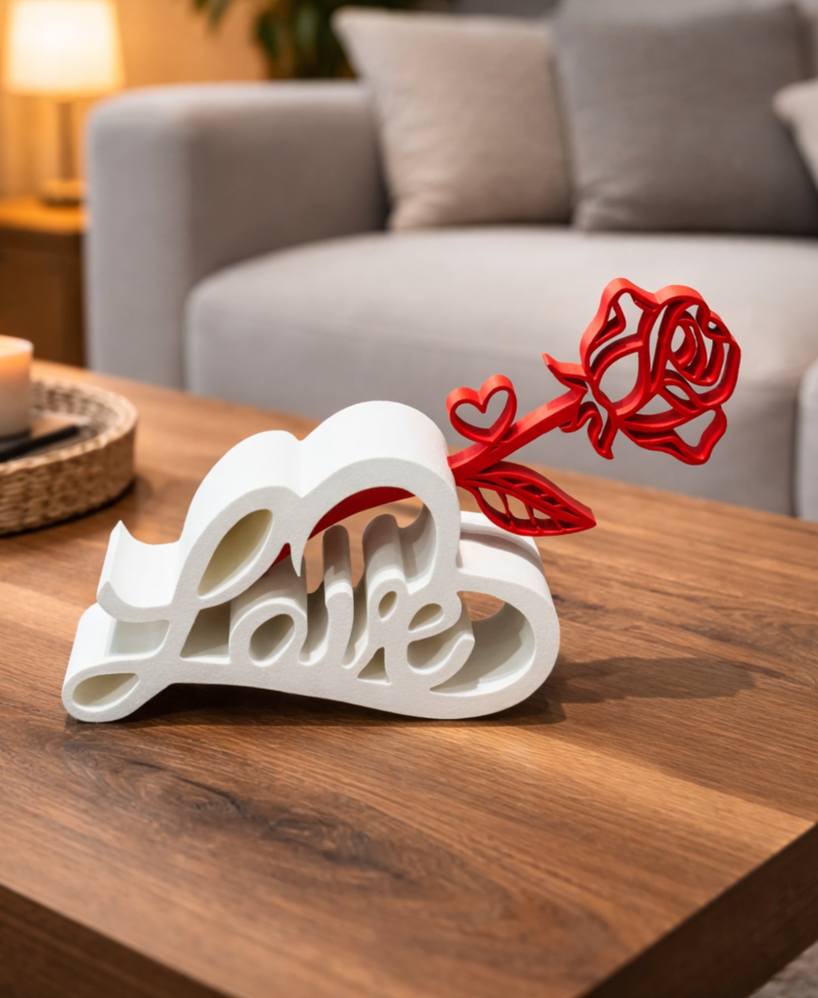 LOVE MELTED WITH HEART / TEXT STAND / VALENTINES DAY OR MOTHERS DAY GIFT / HOMEDECOR 3d model