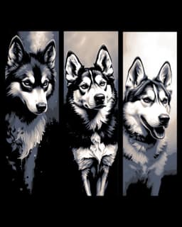 Portraits of the domesticated wolf - the beautiful Husky - Set of Bookmarks 3d model