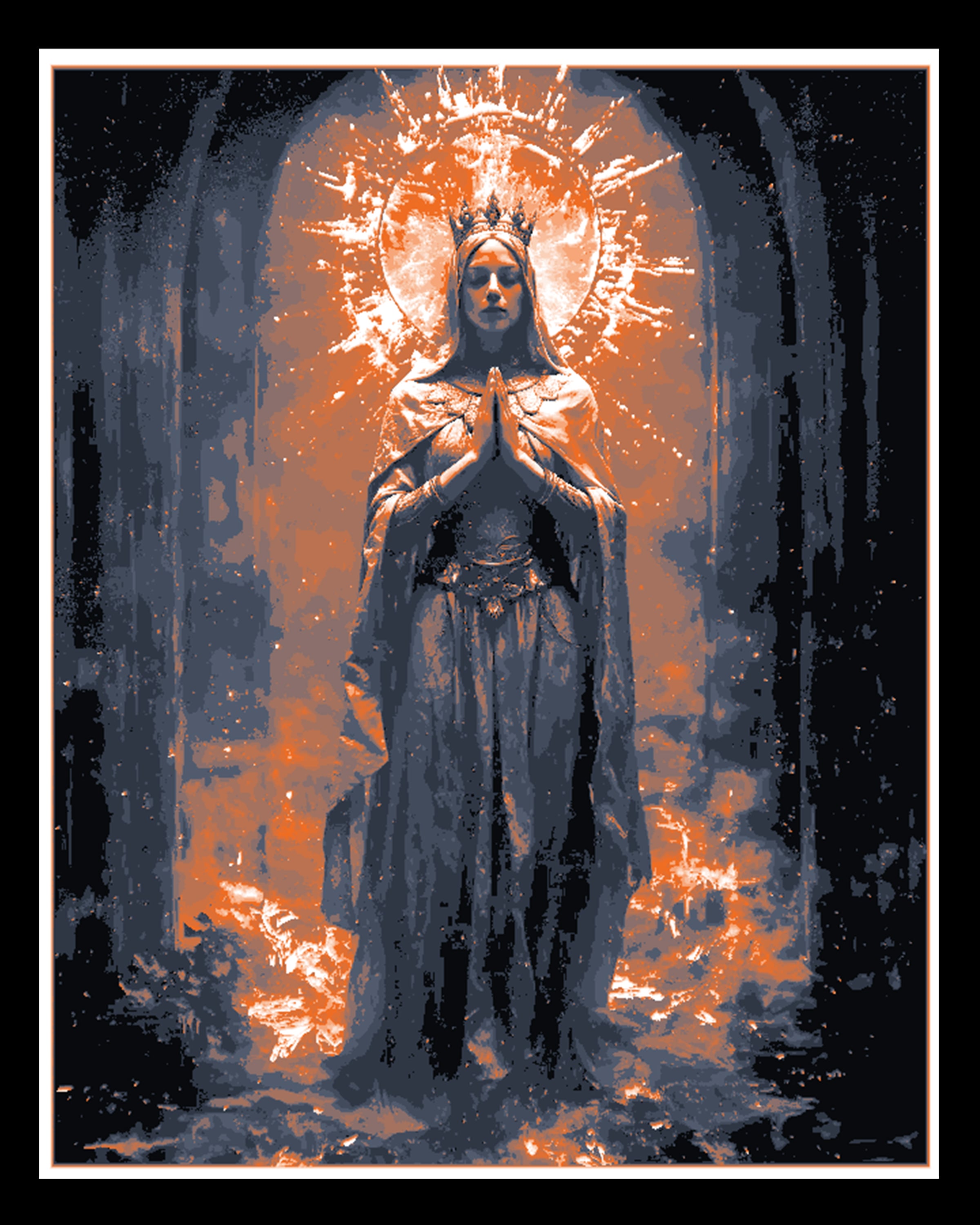 The supernatural power of a priestess's prayer - Hueforge art 3d model