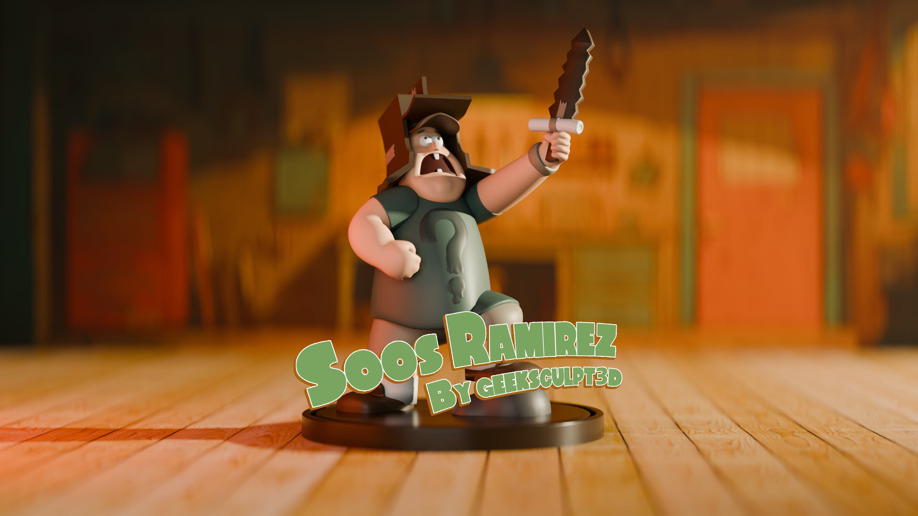 Gravity Falls Soos Ramirez Action Figure 3d model