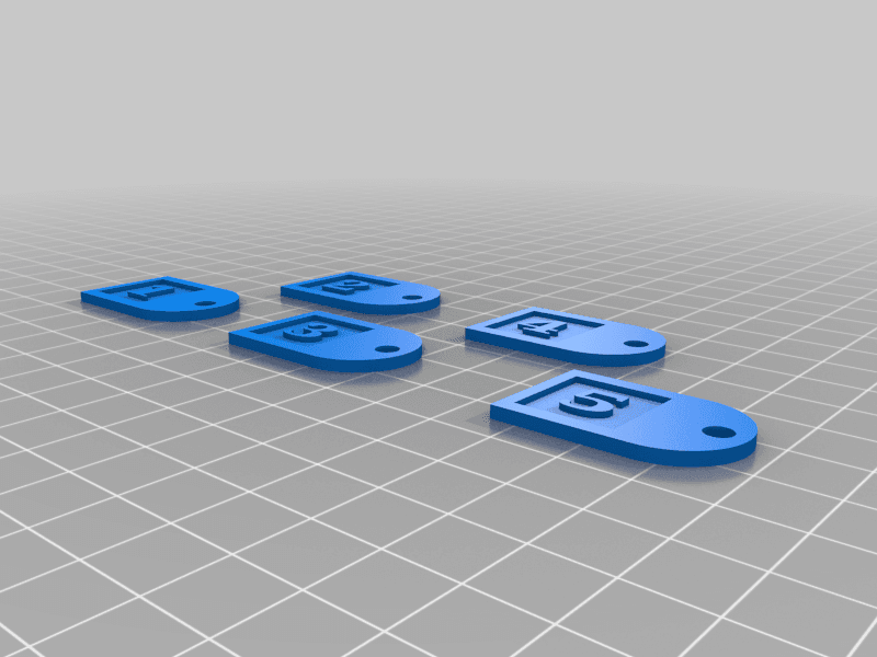 numbered keychains 3d model