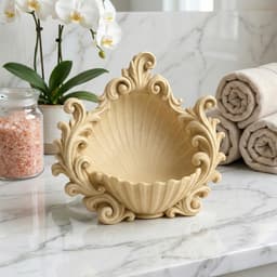 Ornate Shell Catchall Bowl | Baroque-Inspired Sculptural Vanity Decor 3d model