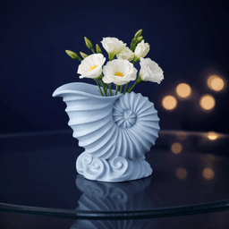 Shell Flower Vase | Elegant Spiral Ocean Decor | Nautilus Planter | Modern Coastal Home Accent 3d model