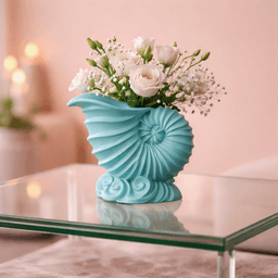Shell Flower Vase | Elegant Spiral Ocean Decor | Nautilus Planter | Modern Coastal Home Accent 3d model