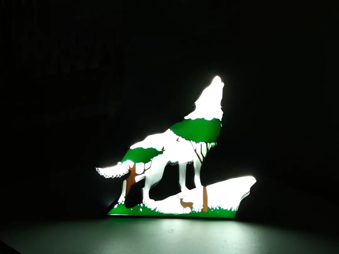 Wolf Lightbox- Led Lamp 3d model