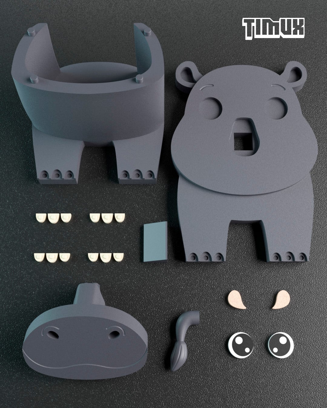 HIPPO GLASSES HOLDER 3d model