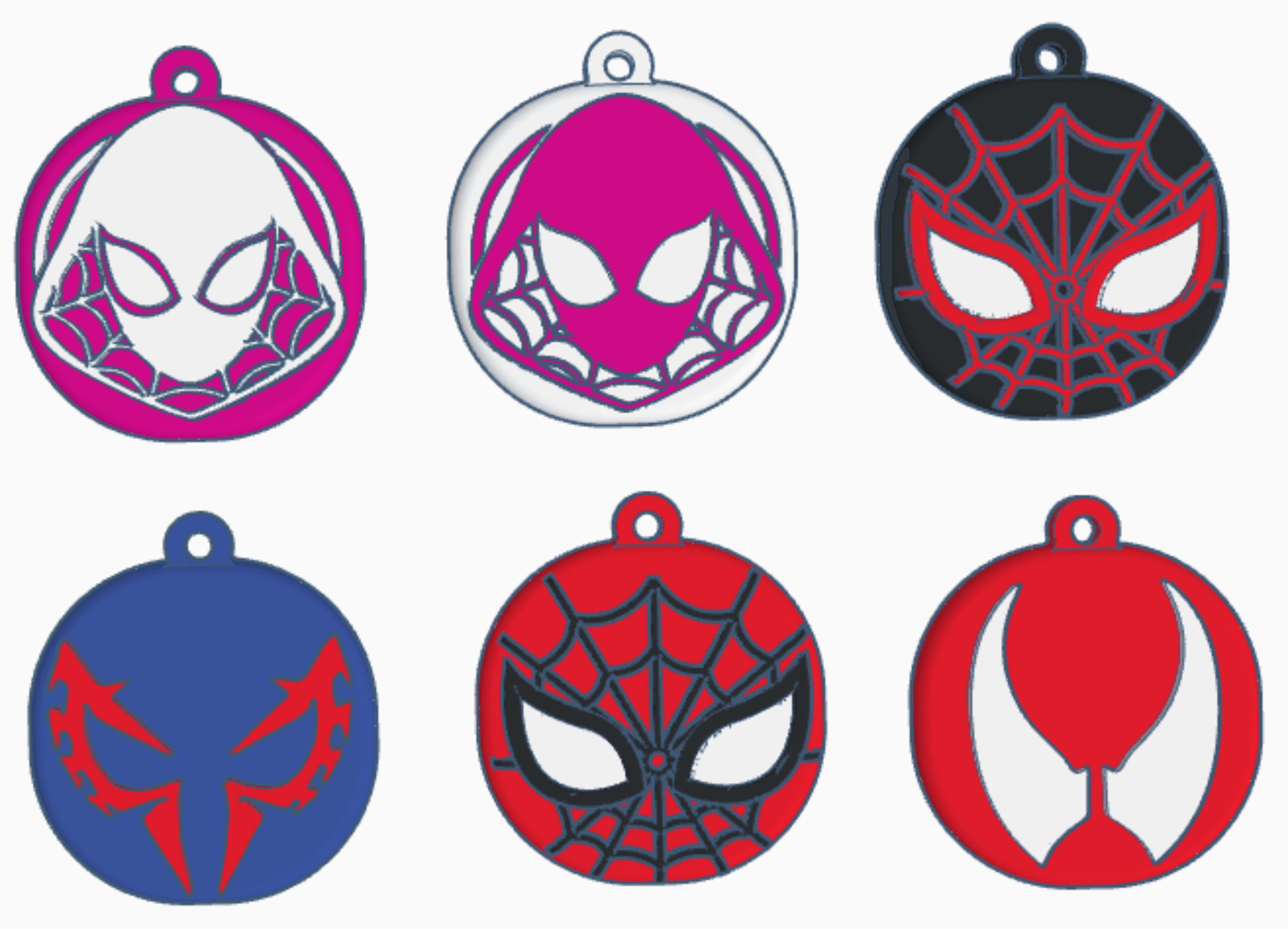 SPIDER MULTIVERSE 6 PERSONAJES 3d model