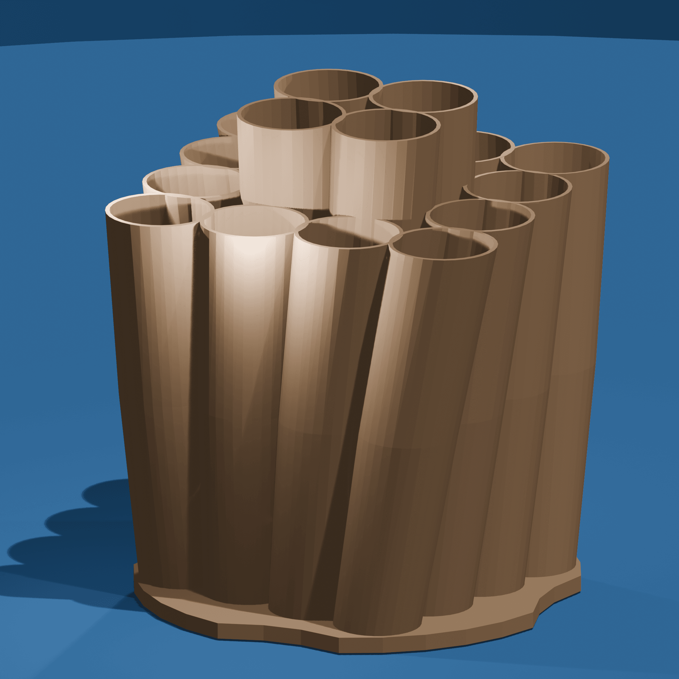 Multi-Slot Brush and Pencil Holder 3d model