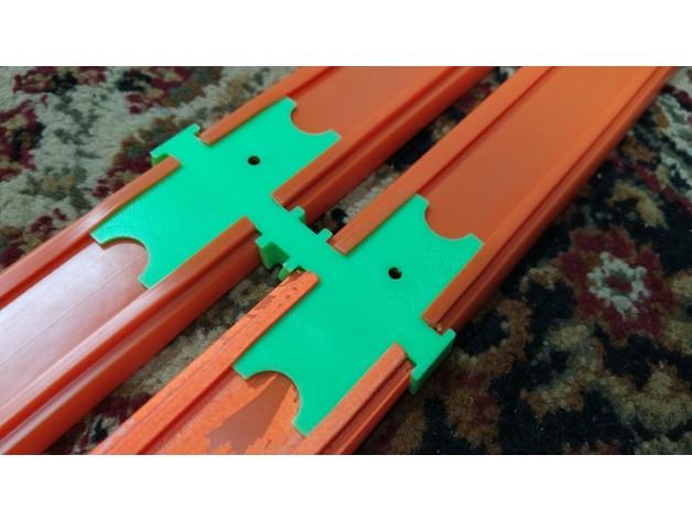 Hot Wheels two track connector with screw holes 3d model