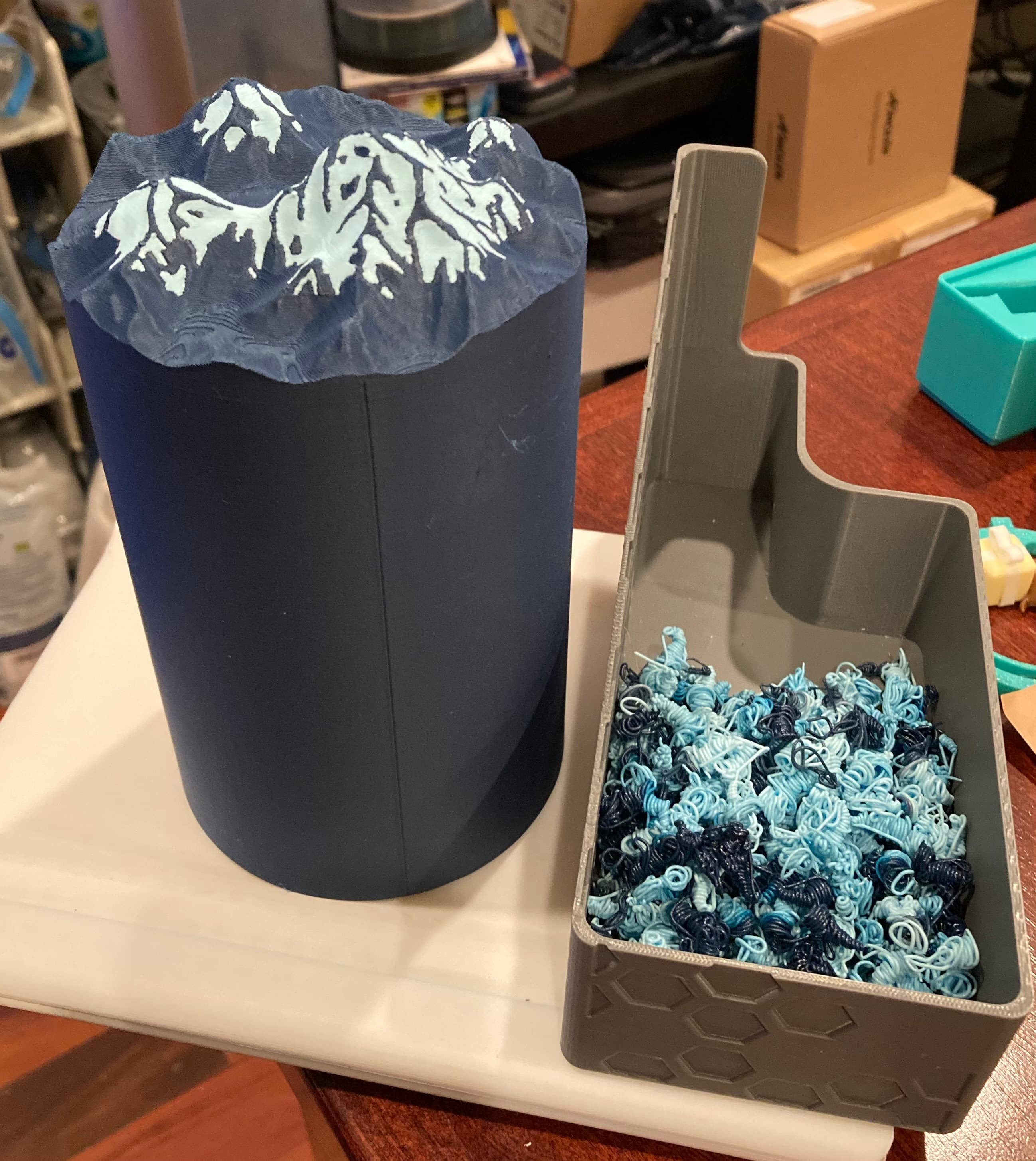 A lovely design of the top of this mountain (the base is still printing) but with an "avalanche" of poop!