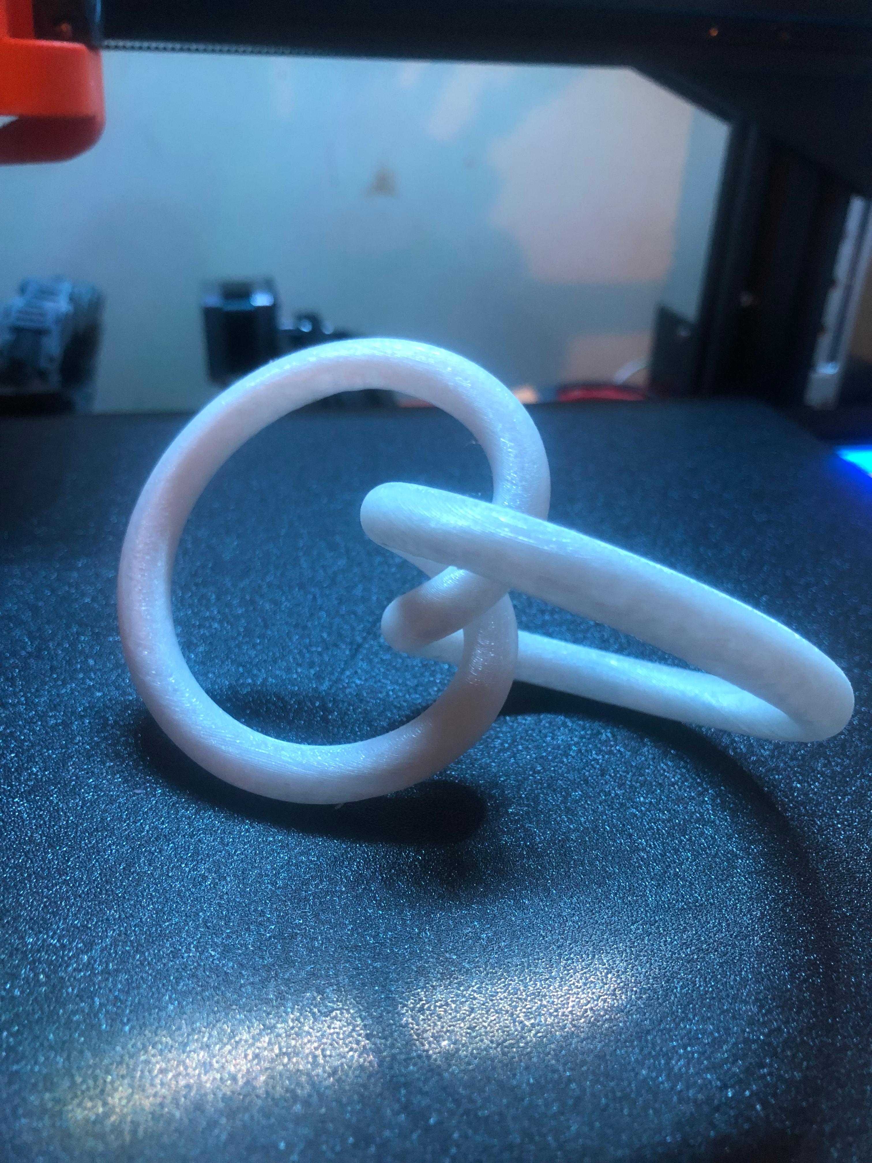 Morton’s Rolling Knot - I probably could have used a bit less supports. But over all it turned out great now I need to see if the cats like it.  - 3d model