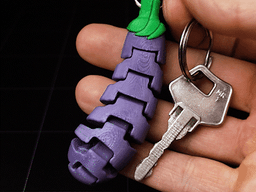 Flexible Eggplant keychain 3d model