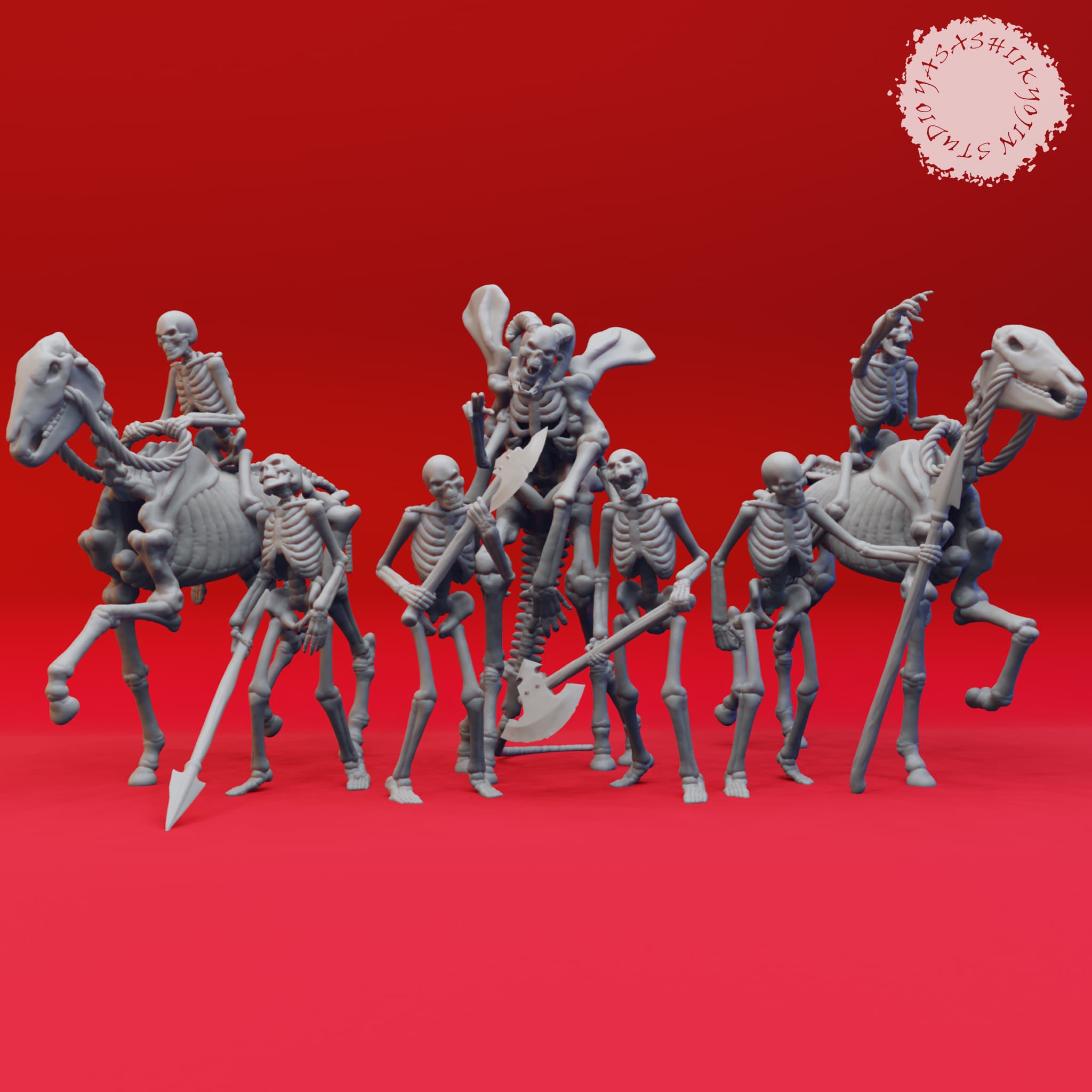 Undead Skeleton Mob - Tabletop Miniatures (Pre-Supported) 3d model